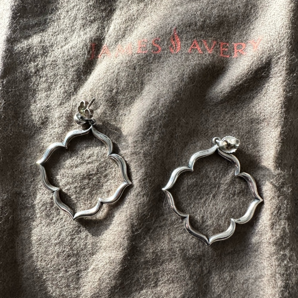 James Avery Venetian Frame Hoop Drop Earrings